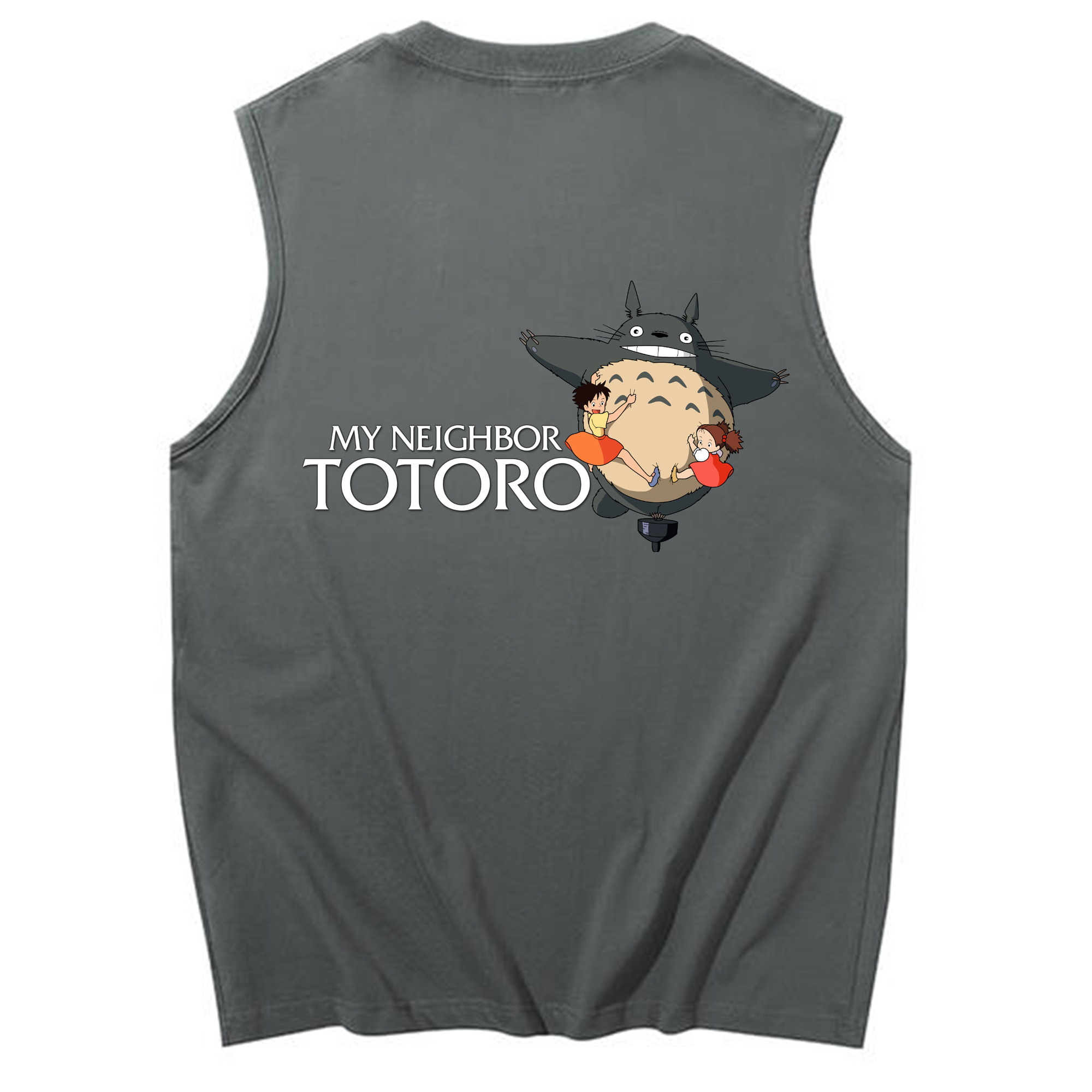 （画像用） となりのトトロ 草壁メイ 草壁サツキ My Neighbor Totoro Satsuki Kusakabe Mei Kusakabe コットン100％タンクトップ（背面プリント）